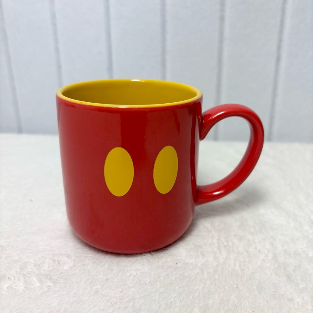 Disney‎ Parks Mickey Mouse Pants Tail Red Yellow Coffee Tea Mug Cup